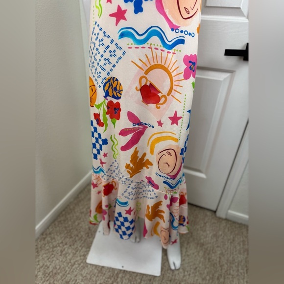 Paper Heart Womens Summer Maxi Dress Size Medium Sun Stars Floral Sexy Back. B19 - Picture 7 of 15